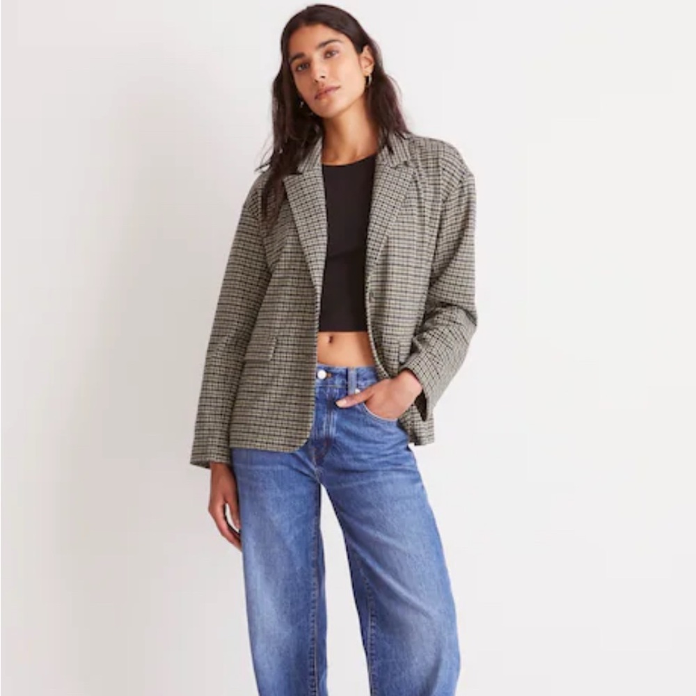 Madewell knit houndstooth blazer